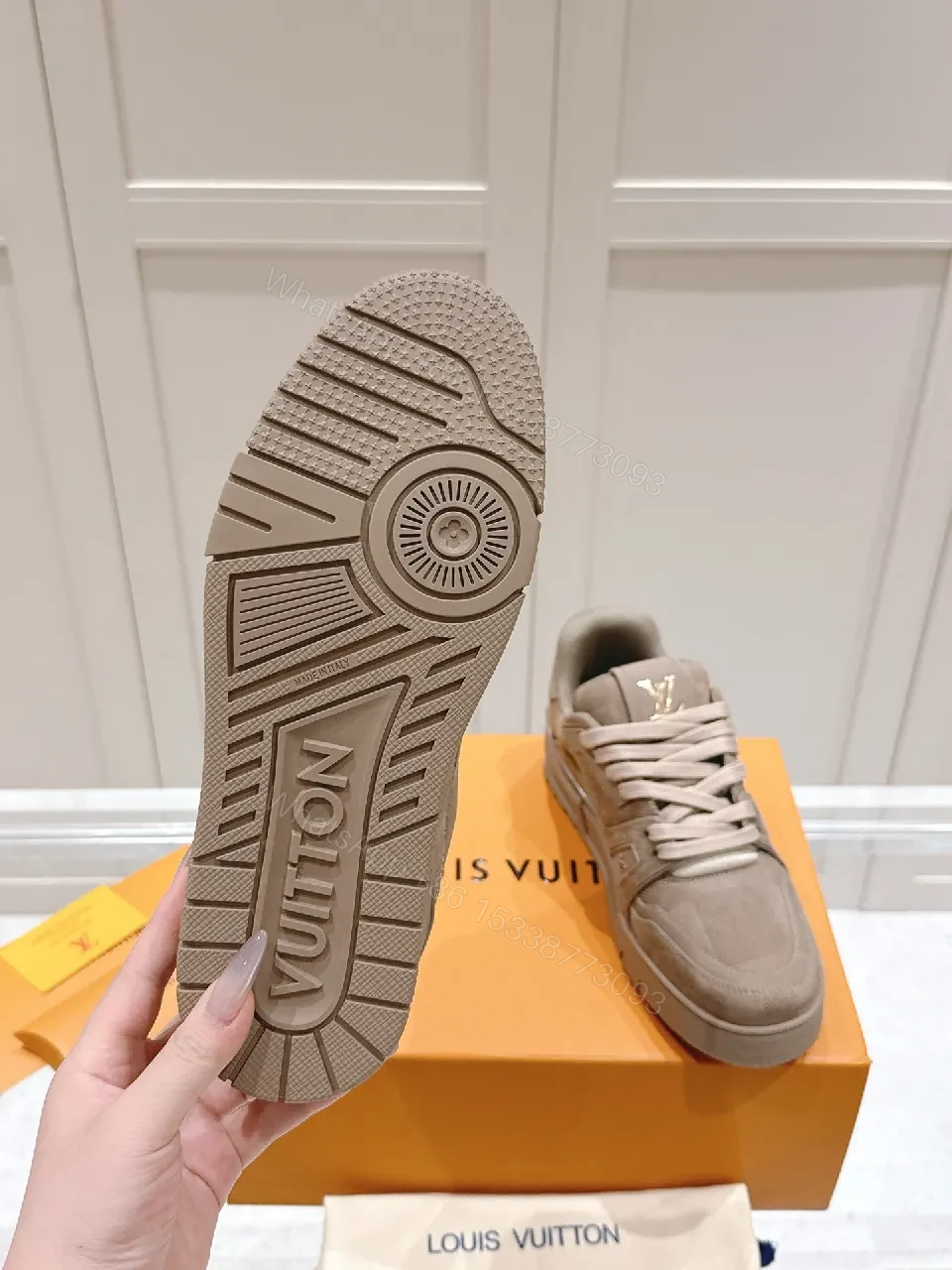 View 2 of Taupe Textured Luxe Sneakers - All-Season Comfort