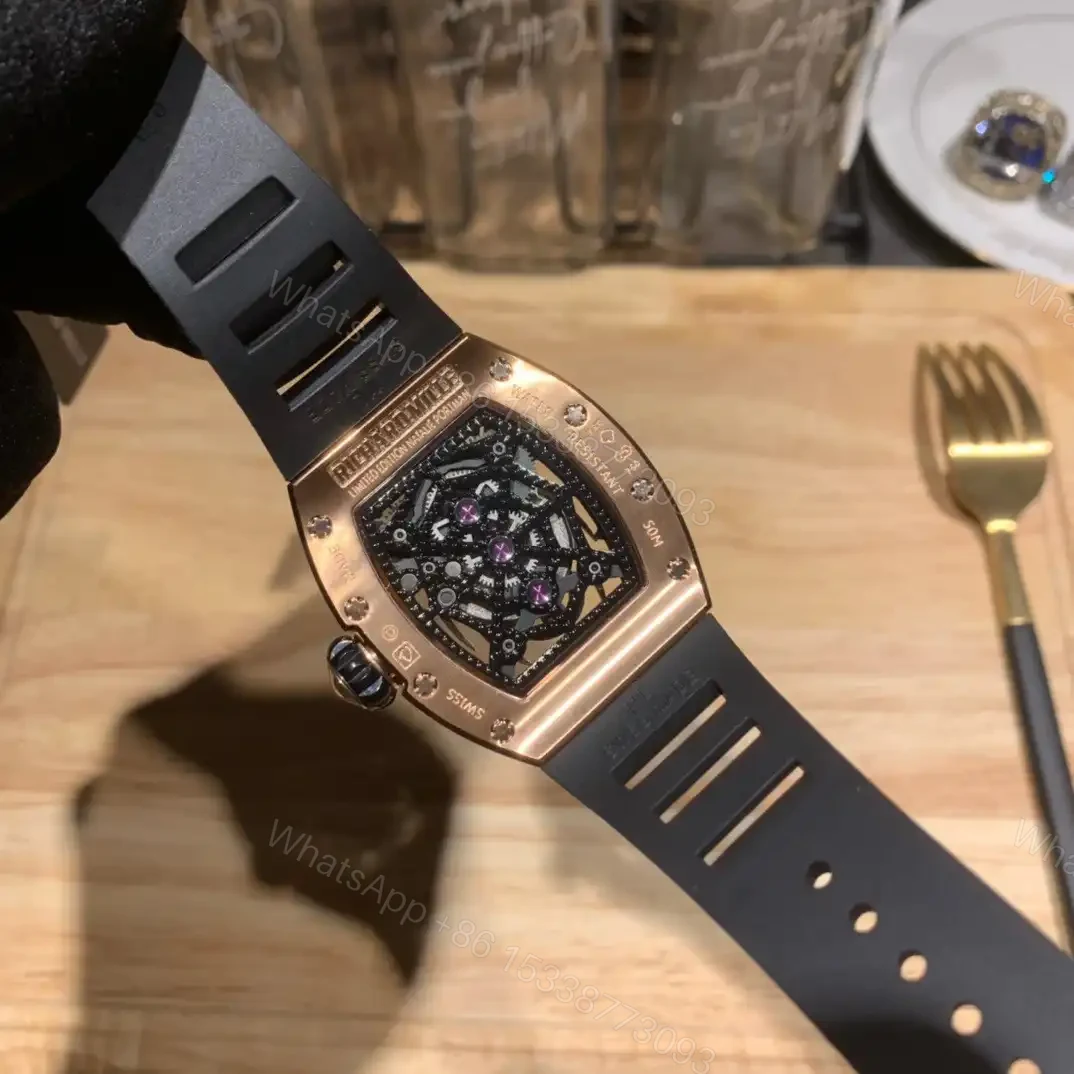 View 3 of Replica Richard Mille 19-01 Red Gold Black Strap