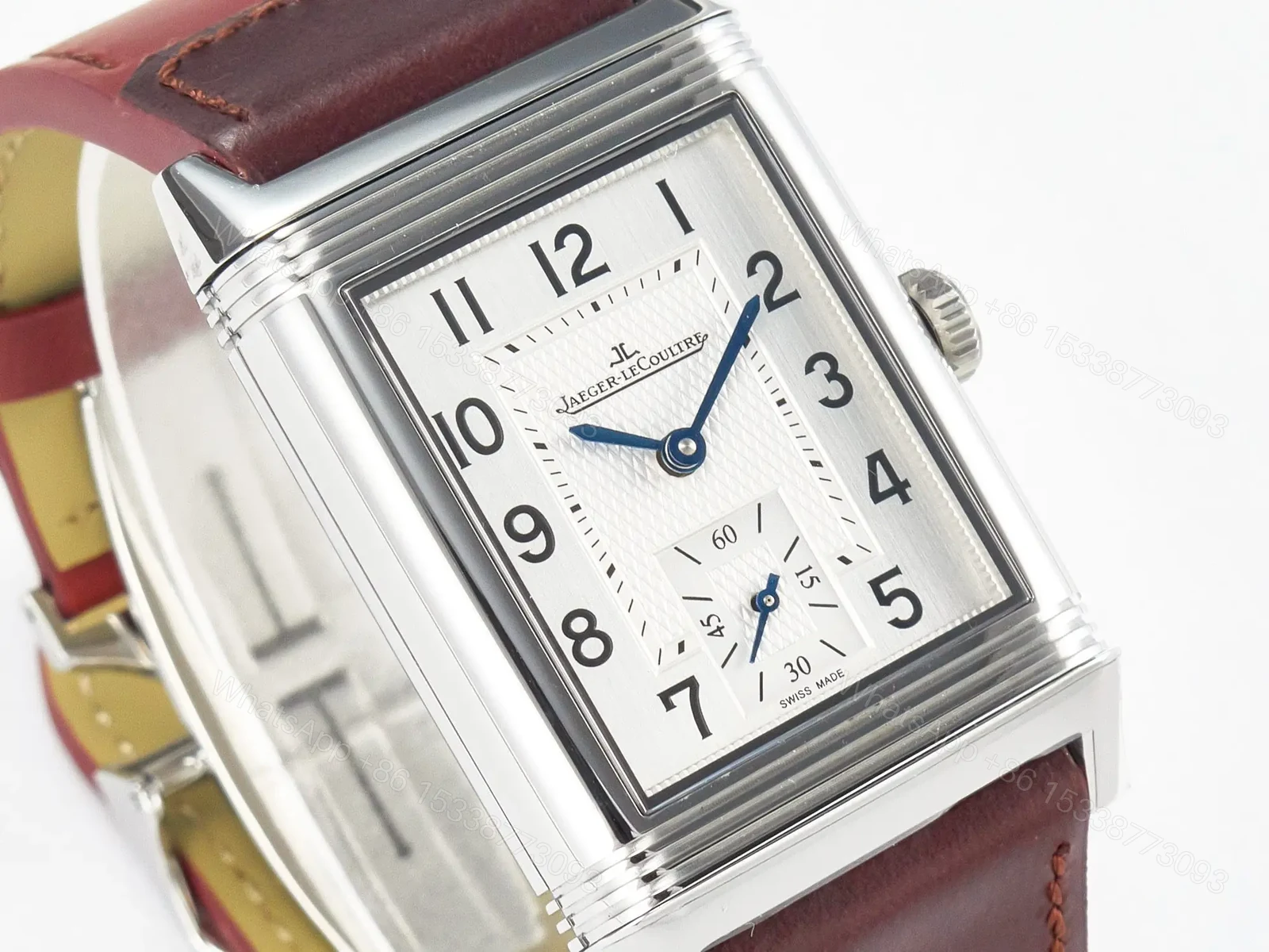 View 5 of Reverso Classic Duoface Small Seconds SS MGF Best Edition White Guilloché Dial on Red Leather Strap A854A