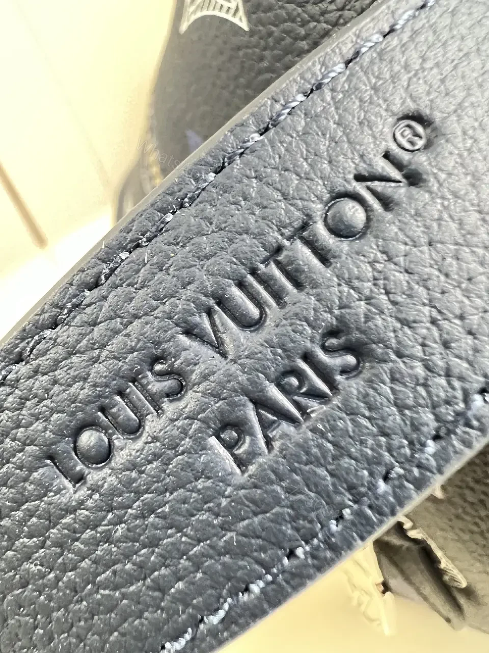 View 7 of Navy Blue LV Monogram Pouch – Leather, Rectangular Clutch