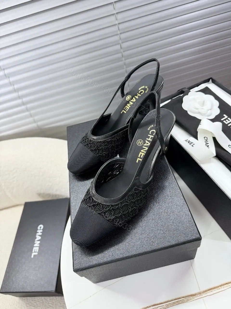 View 5 of Sleek Knit Slip-On Heels: Textured Comfort, Black Dress Heel