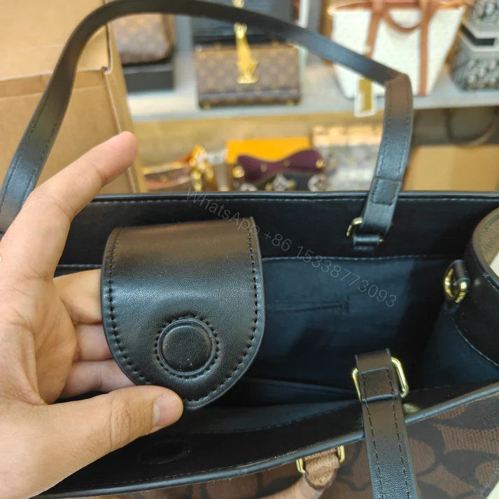 View 13 of FIRST COPY COACH MAGGIE TOTE BAG ULTRA PREMIUM EDITION IN CHOCOLATE BROWN