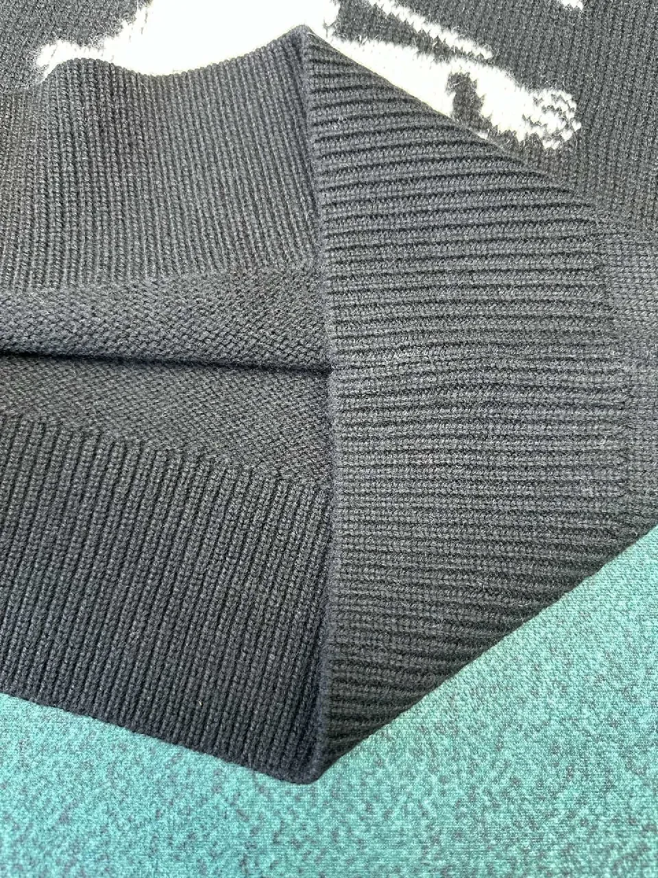 View 4 of Lux Knit Crewneck with Burberry Graphic: Rich Texture, Luxe Style