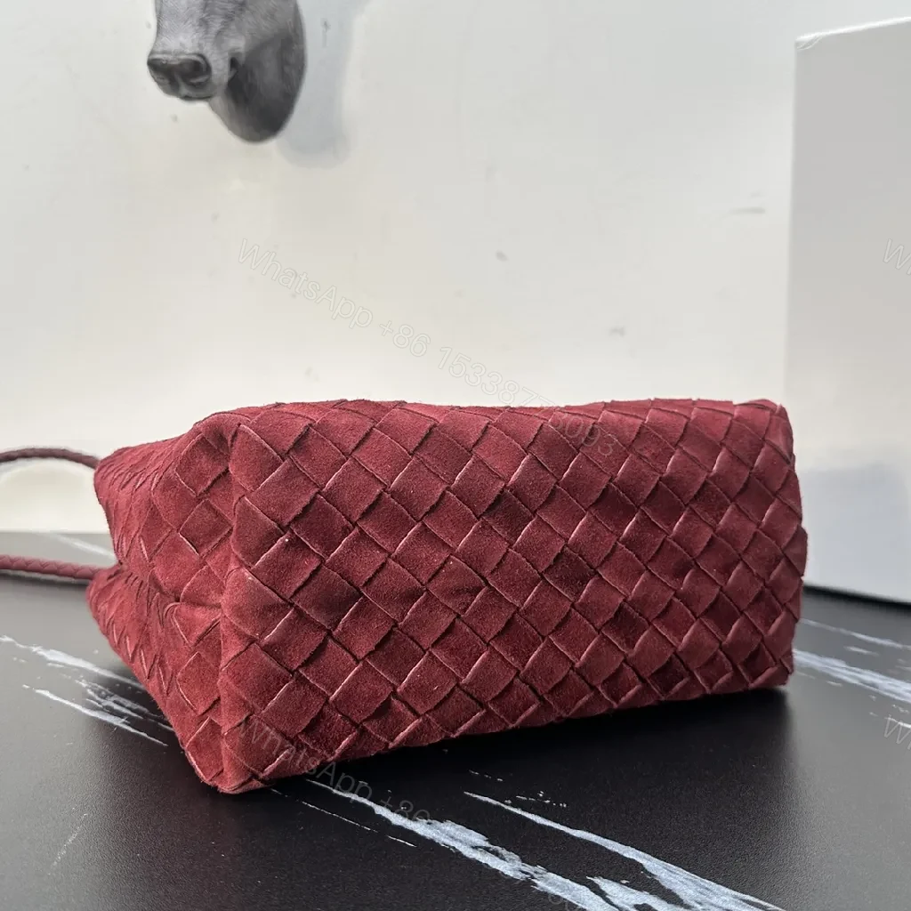 View 3 of Textured Burgundy Weave Everyday Mini Bag with Gold Hardware