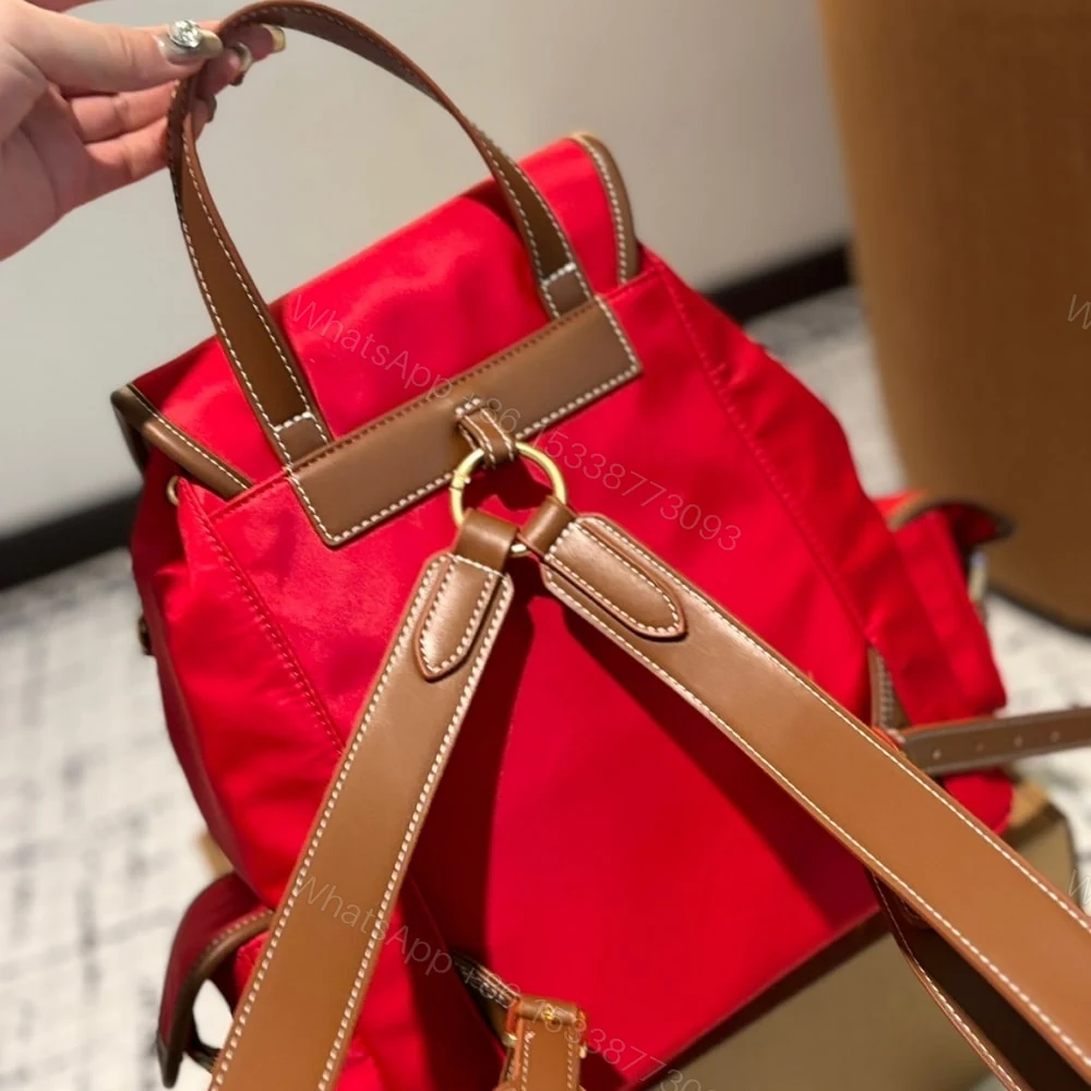 View 5 of MIUMIU CANVAS BACKPACK CORNFLOWER RED AND BRANDY 27CM 5BZ042 2IBQ F0TQE V OOO