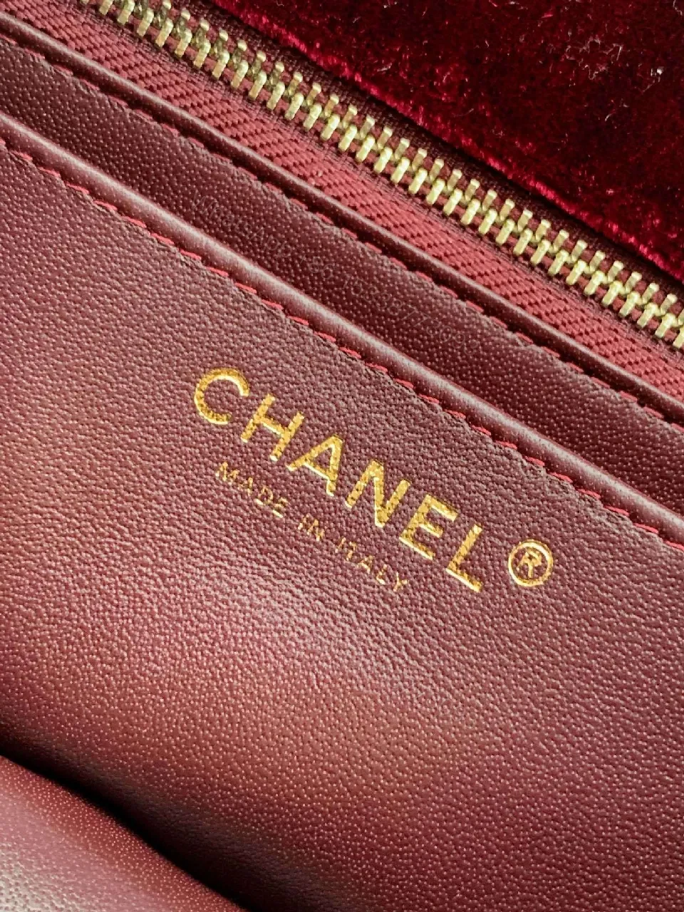 View 4 of Velvet Burgundy Bag: Rich Chain, Gold Hardware, Luxe Everyday