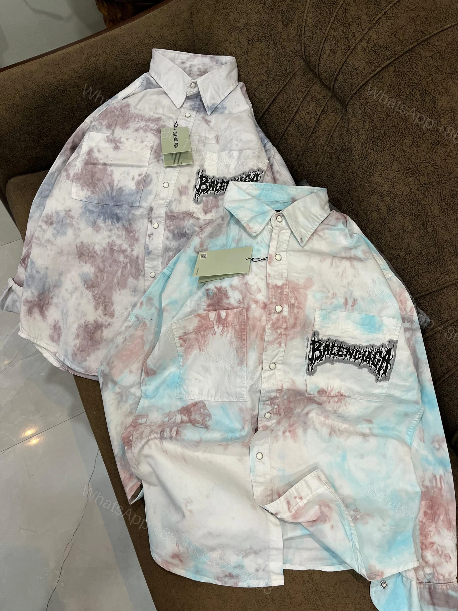 View 3 of FIRST COPY Balenciaga Tie Die Print Cargo Style Shirts