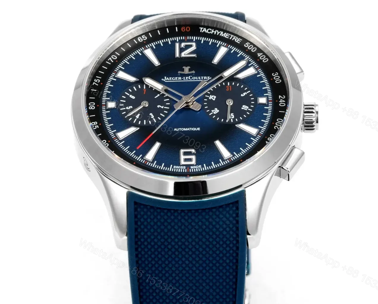 View 5 of Jaeger LeCoultre Beichen Blue Watch Rubber Strap Ultimate 42MM JLC-POL-BLU-RUB-42