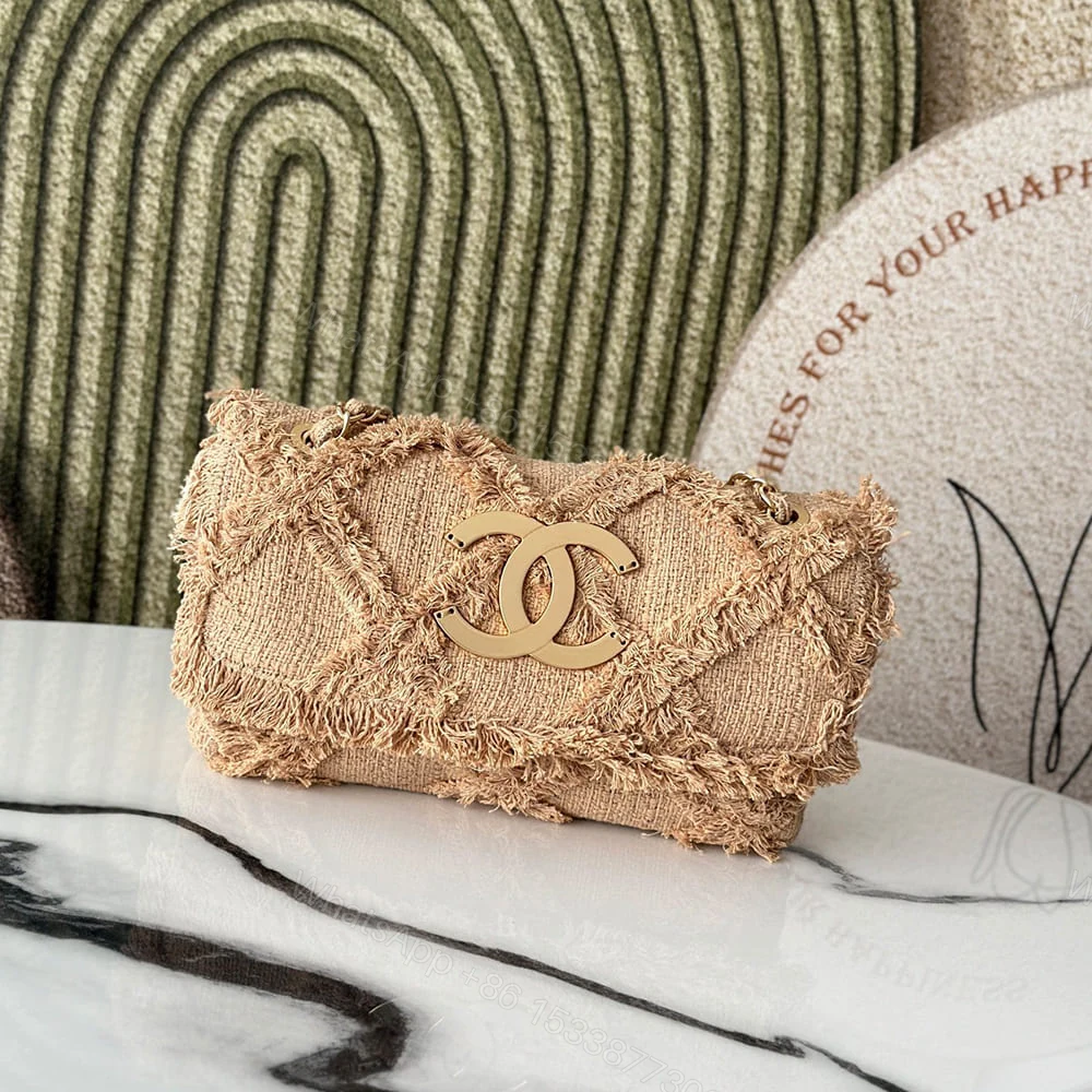 View 2 of Chanel Crochet Tweed Flap Bag(HIGH-END GRADE)