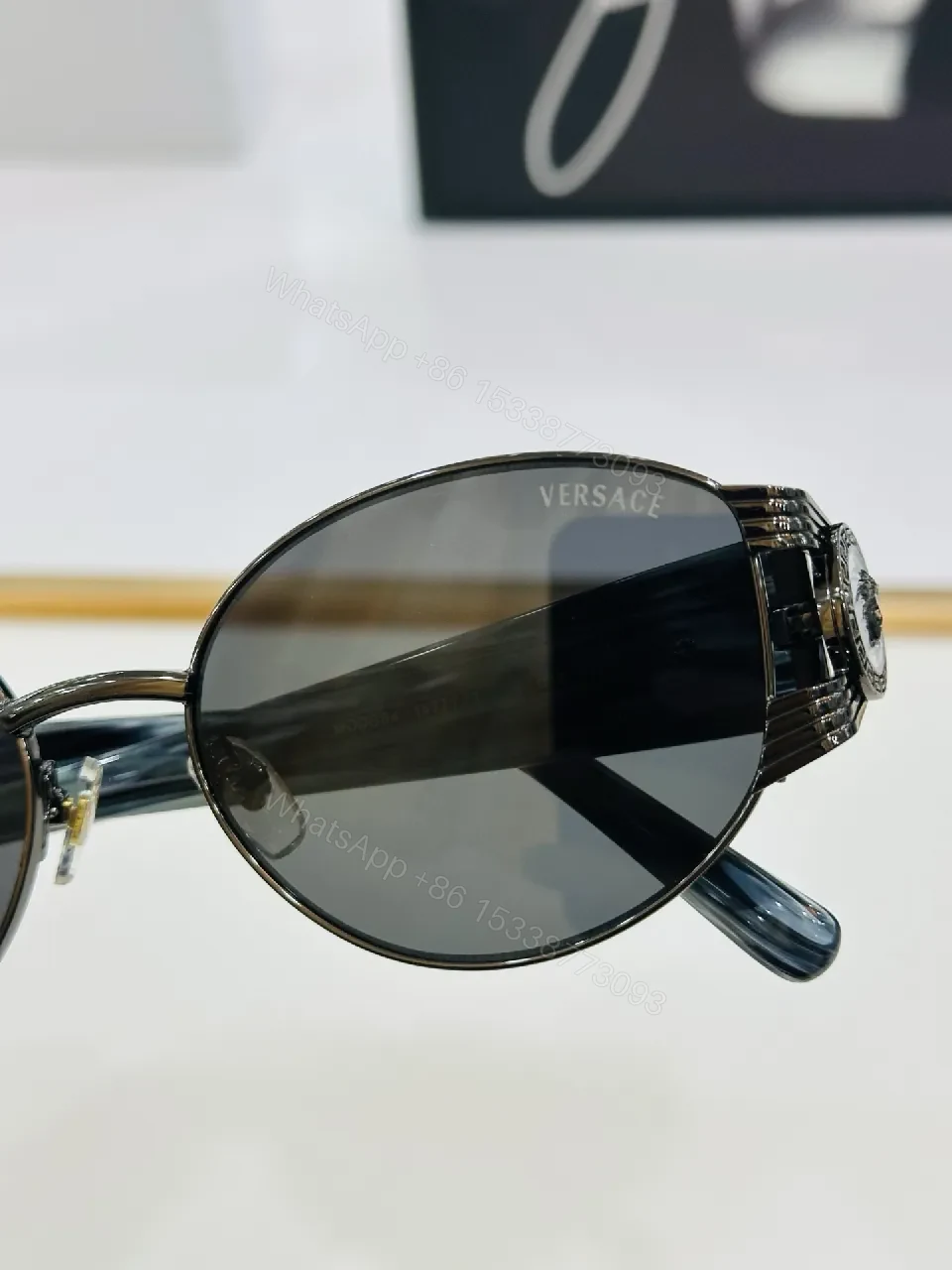 View 2 of Round Shield Sunglasses: Black Metal, Luxe Vintage, UV Protection