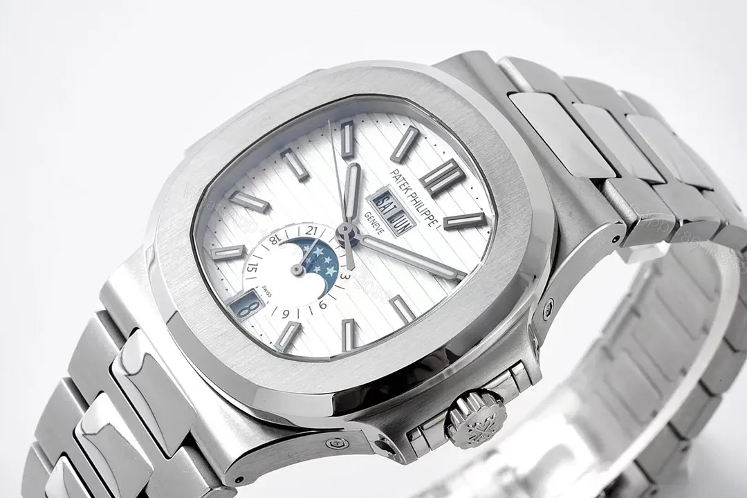 View 5 of Patek Philippe Nautilus Silver Annual Calendar
