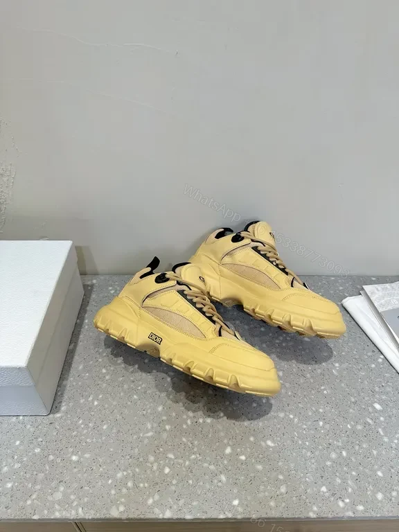 View 6 of Beige Leather-Mesh Chunky-Sole Sneakers: Luxe, All-Day Comfort
