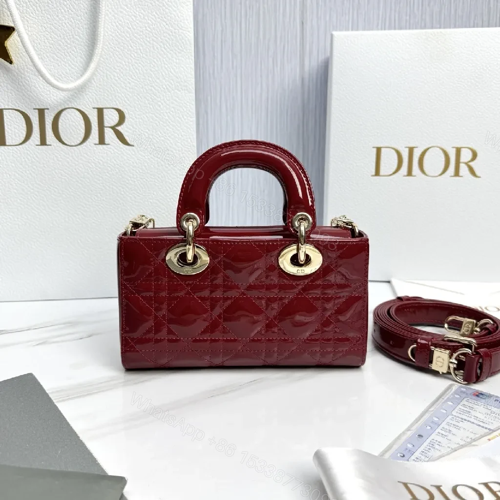 View 5 of Burgundy Patent Mini Satchel: Luxe Structured Charm