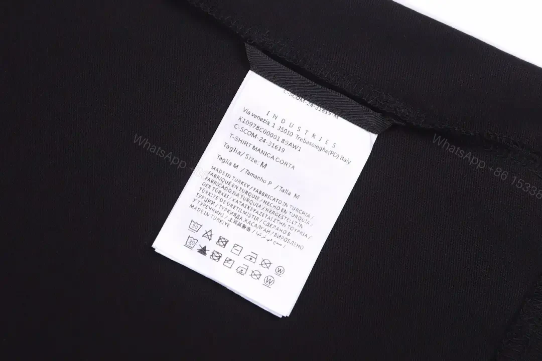 View 3 of Black Cotton Relaxed Fit Tee with Chest Text Graphic and Emblem - T-Shirt