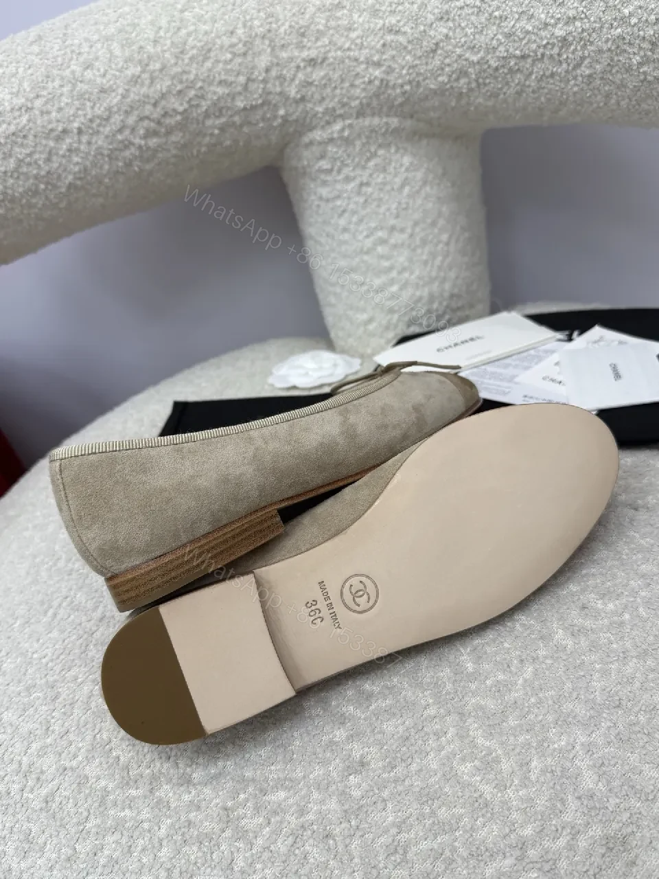 View 2 of Two-Tone Suede Ballet Flats: Lightweight, Subtle Texture