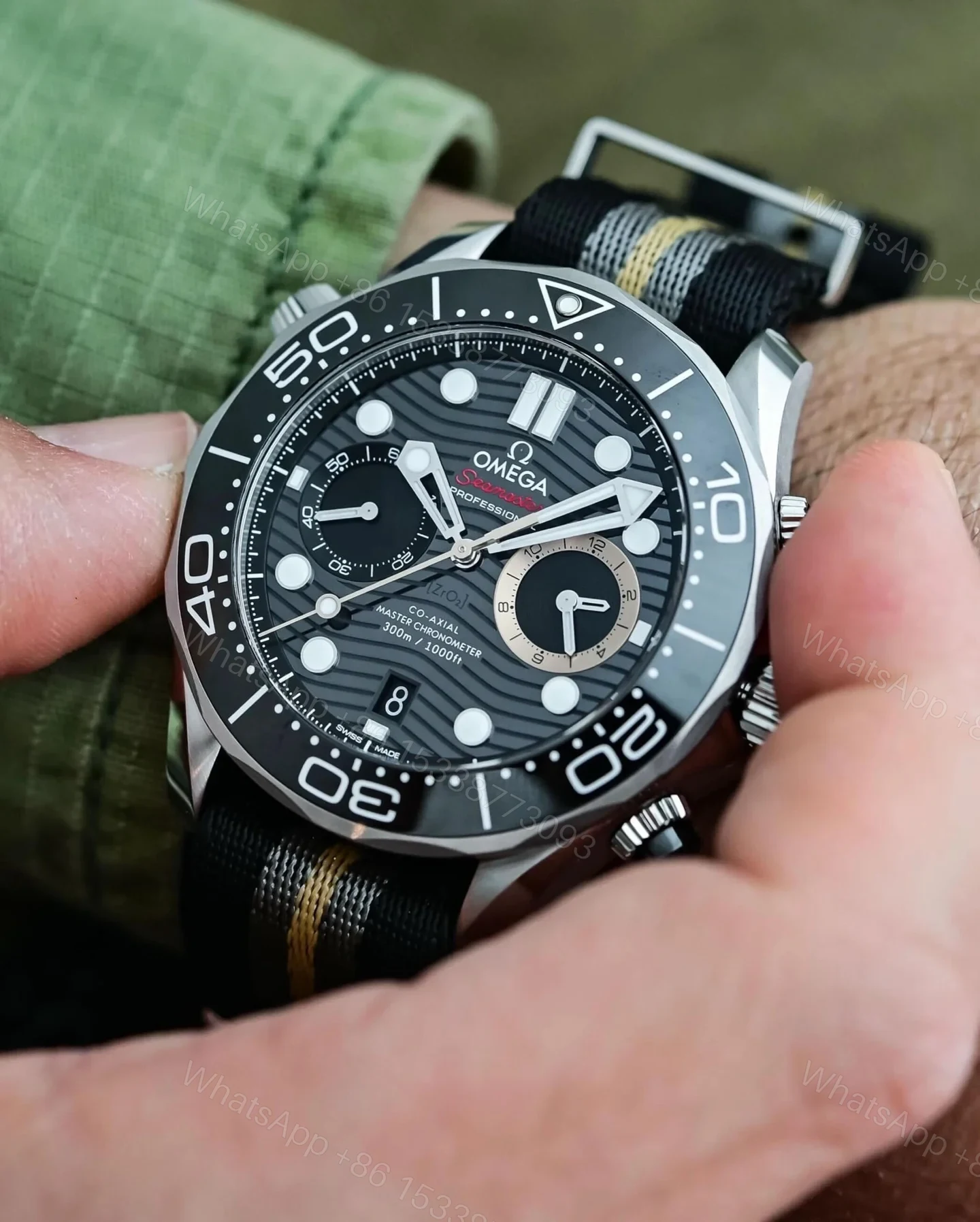 View 2 of Omega Seamaster Diver 300M Master Co-Axial 44 Chronograph James Bond First Light 210.32.44.51.01.002