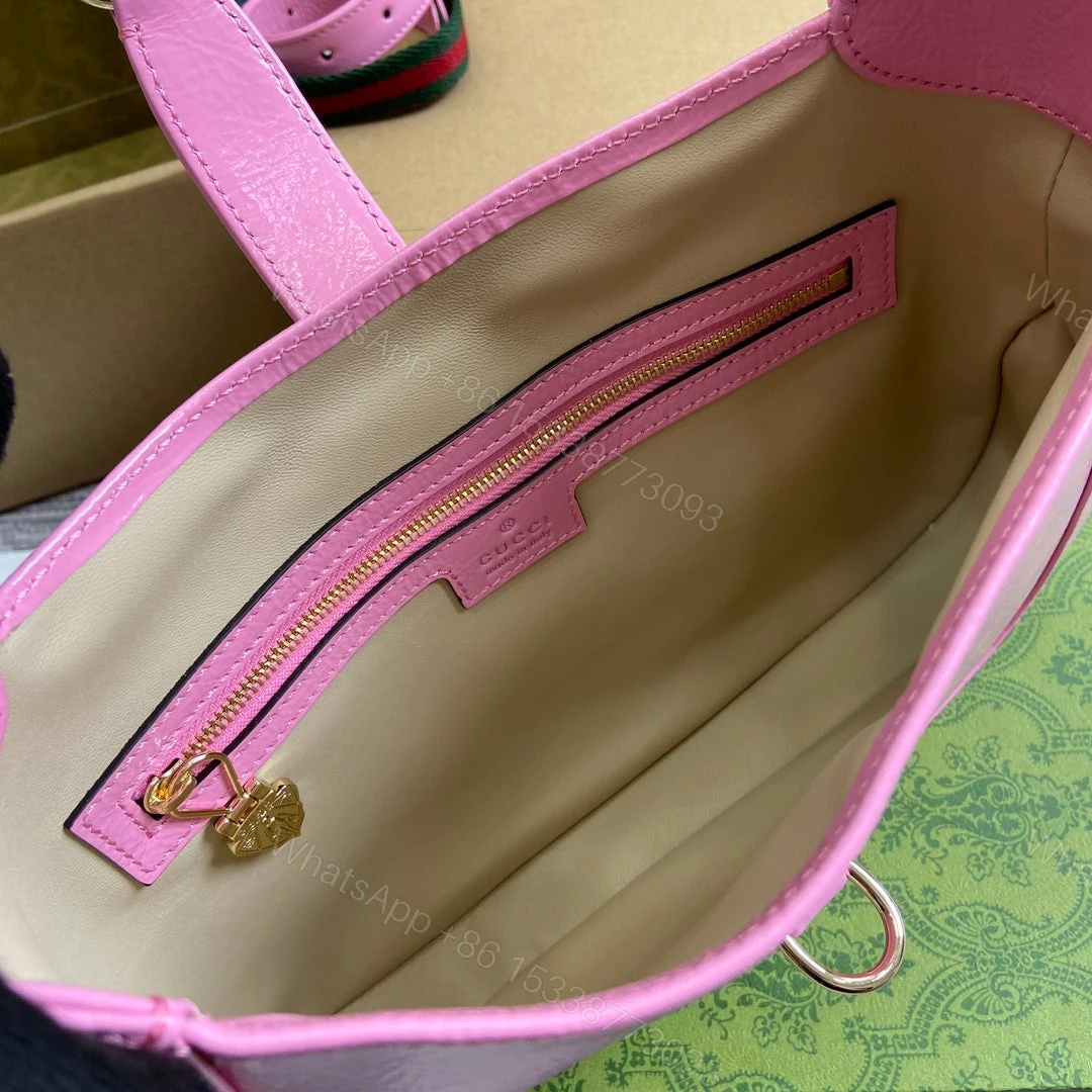 View 9 of JACKIE SMALL SHOULDER BAG 27 IN PINK CRACKED LACQUER CALFSKIN GOLD HARDWARE