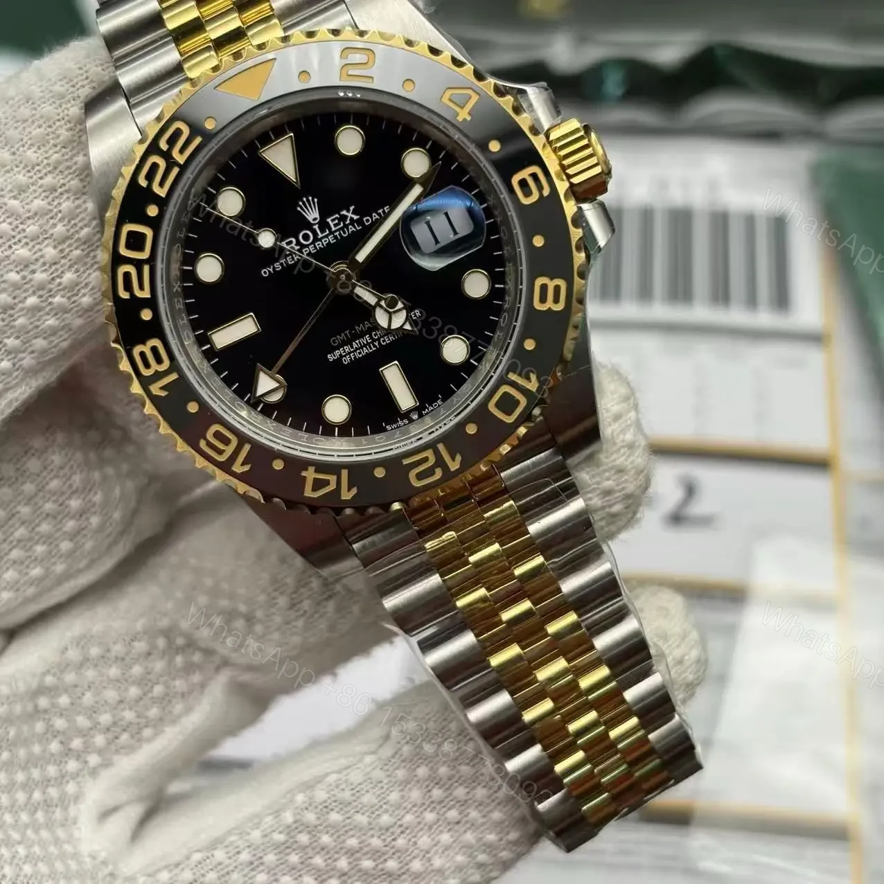 View 5 of 2023 GMT-Master 2 Silver Gold Replica Clone Watch