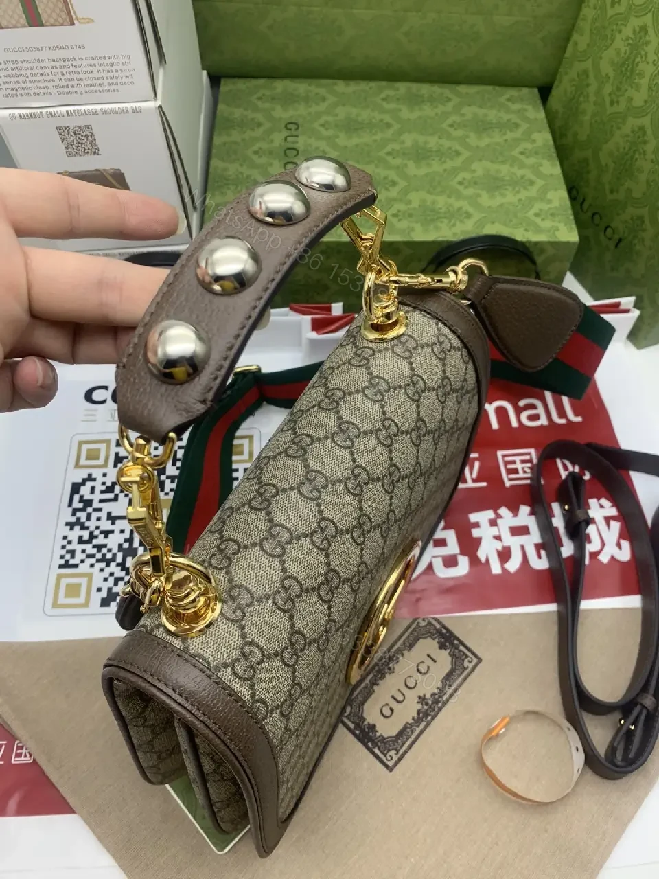 View 10 of Gold Hardware GG Supreme Shoulder Bag - Everyday Luxury Tote