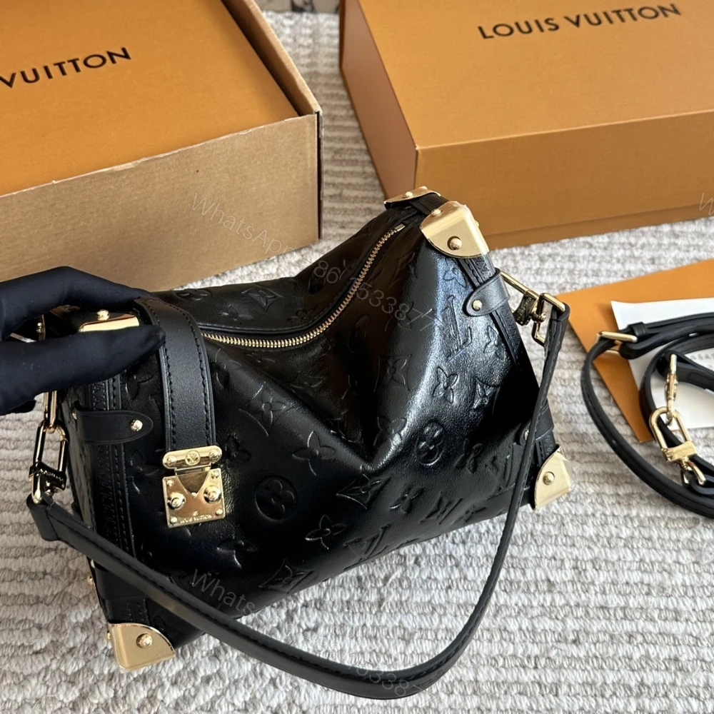 View 7 of Louis Vuitton MM Side Trunk Bag Gold Metal Black 23Cm