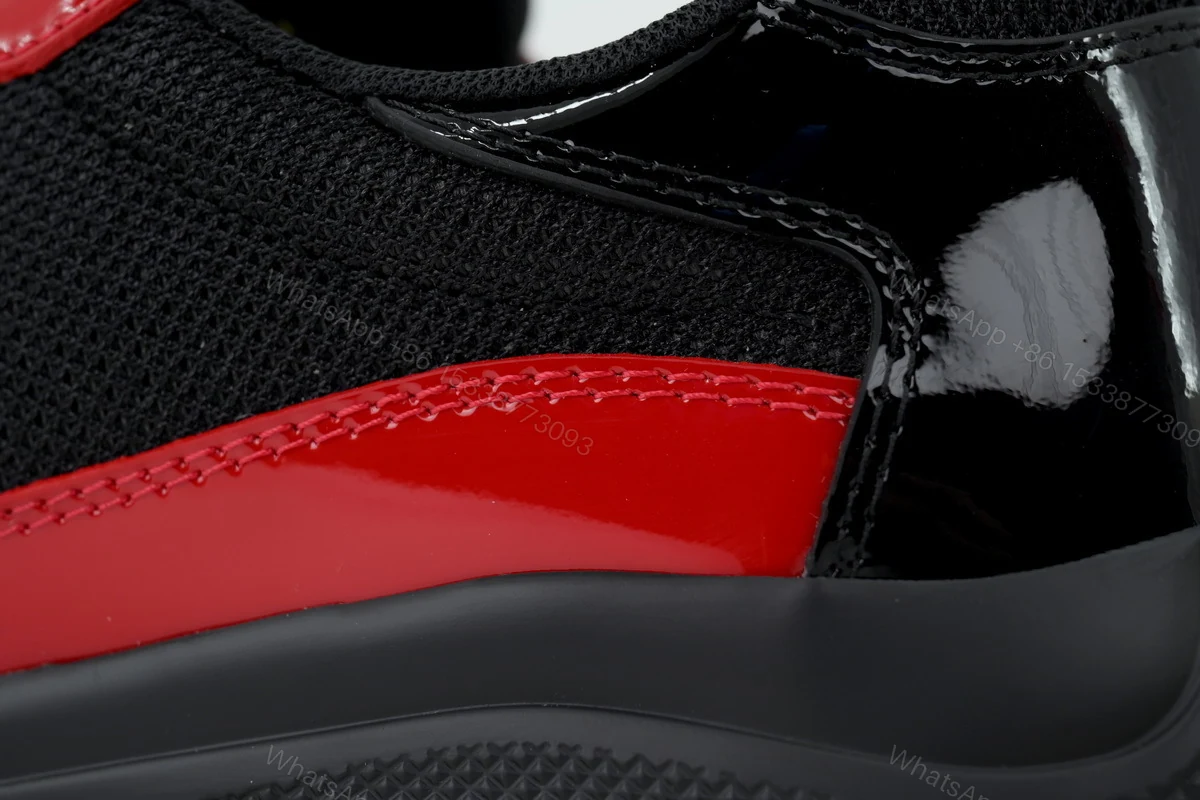 View 2 of Prada Sneakers Red and black combination