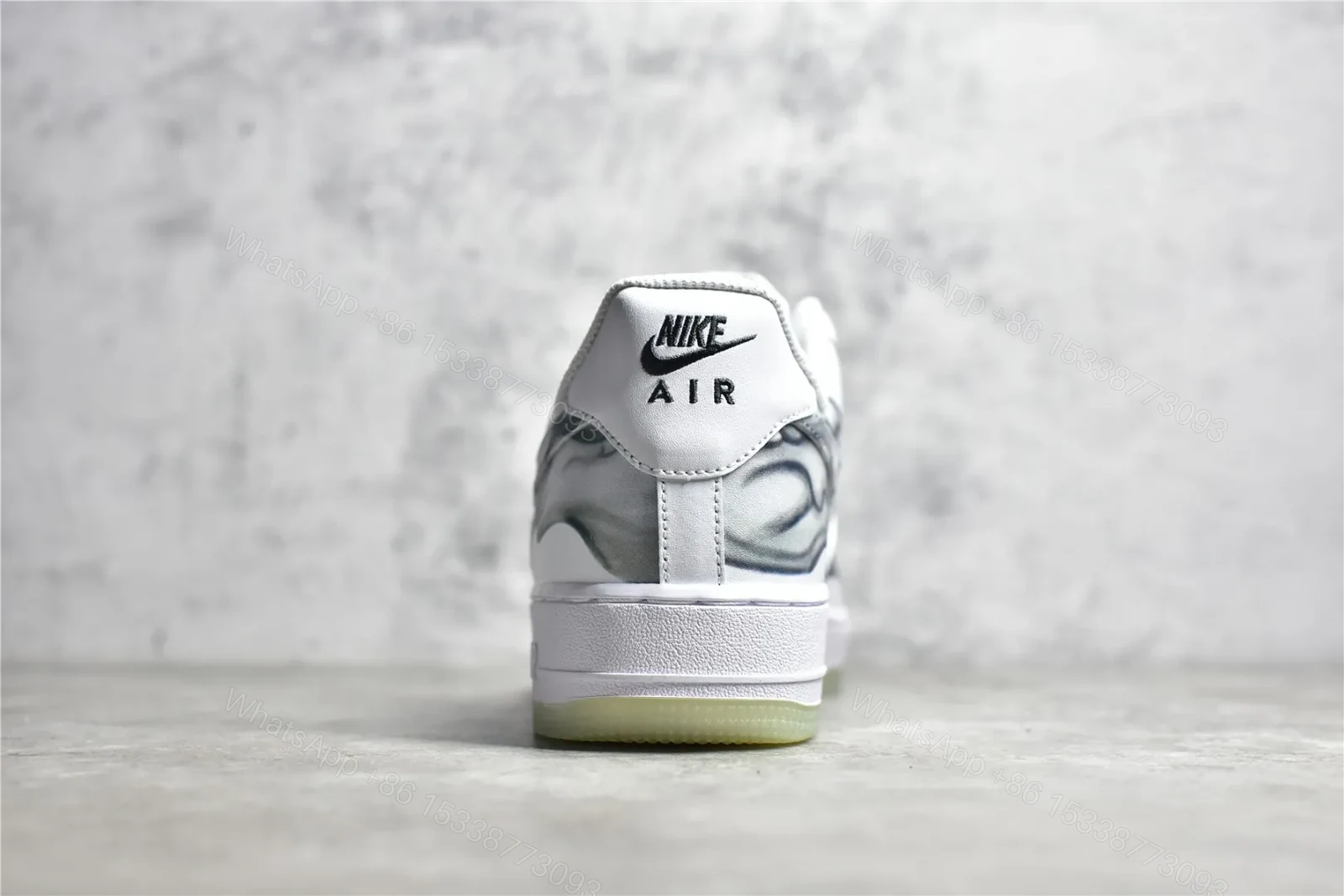 View 7 of UA Air Force 1 Low QS Skeleton White Grey Reps