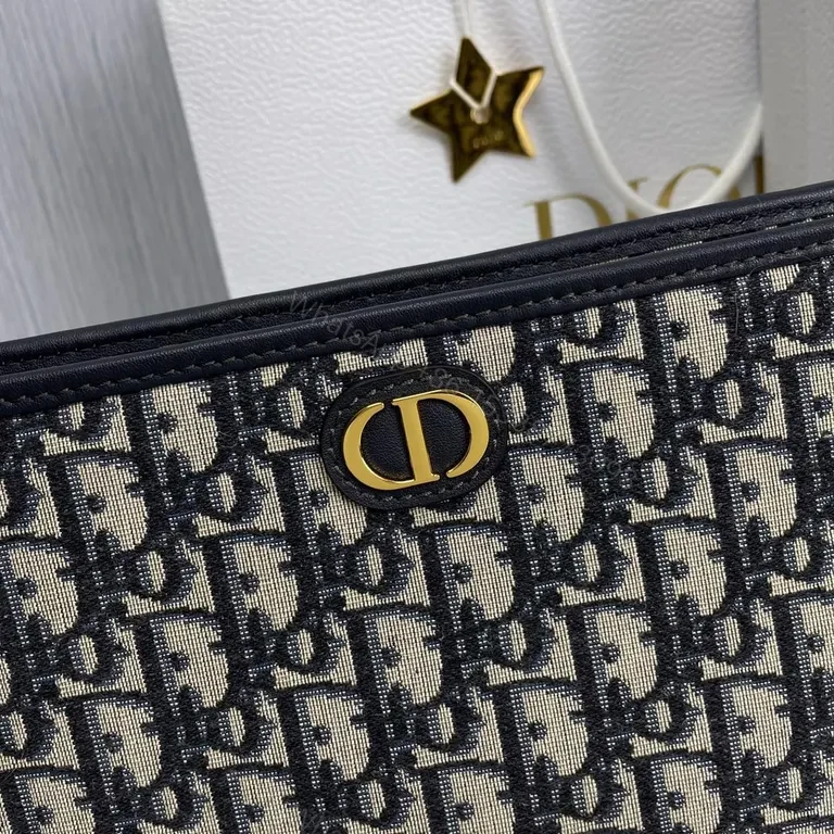 View 9 of Dior-Inspired Pattern Jacquard Crossbody Bag