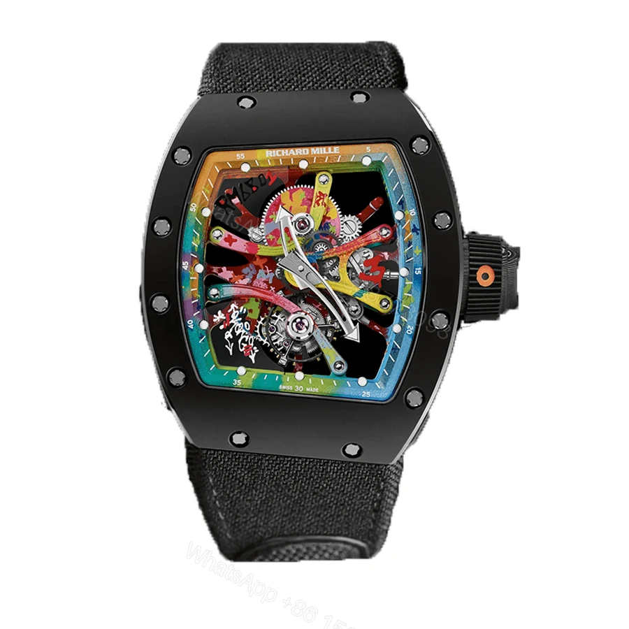 Richard Mille RM 68-01 Super Clone: Tourbillon Cyril Kongo Hand-Painted Skeleton Carbon TPT — view 1