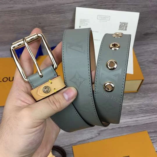 View 6 of LOUIS VUITTON BELT VOYAGER MONOGRAM 35MM GREY – B148