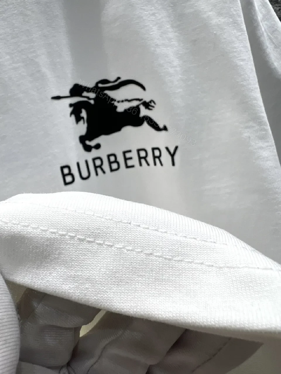 View 6 of White Cotton Tee with Subtle Logo — Everyday Luxe Casual Shirt