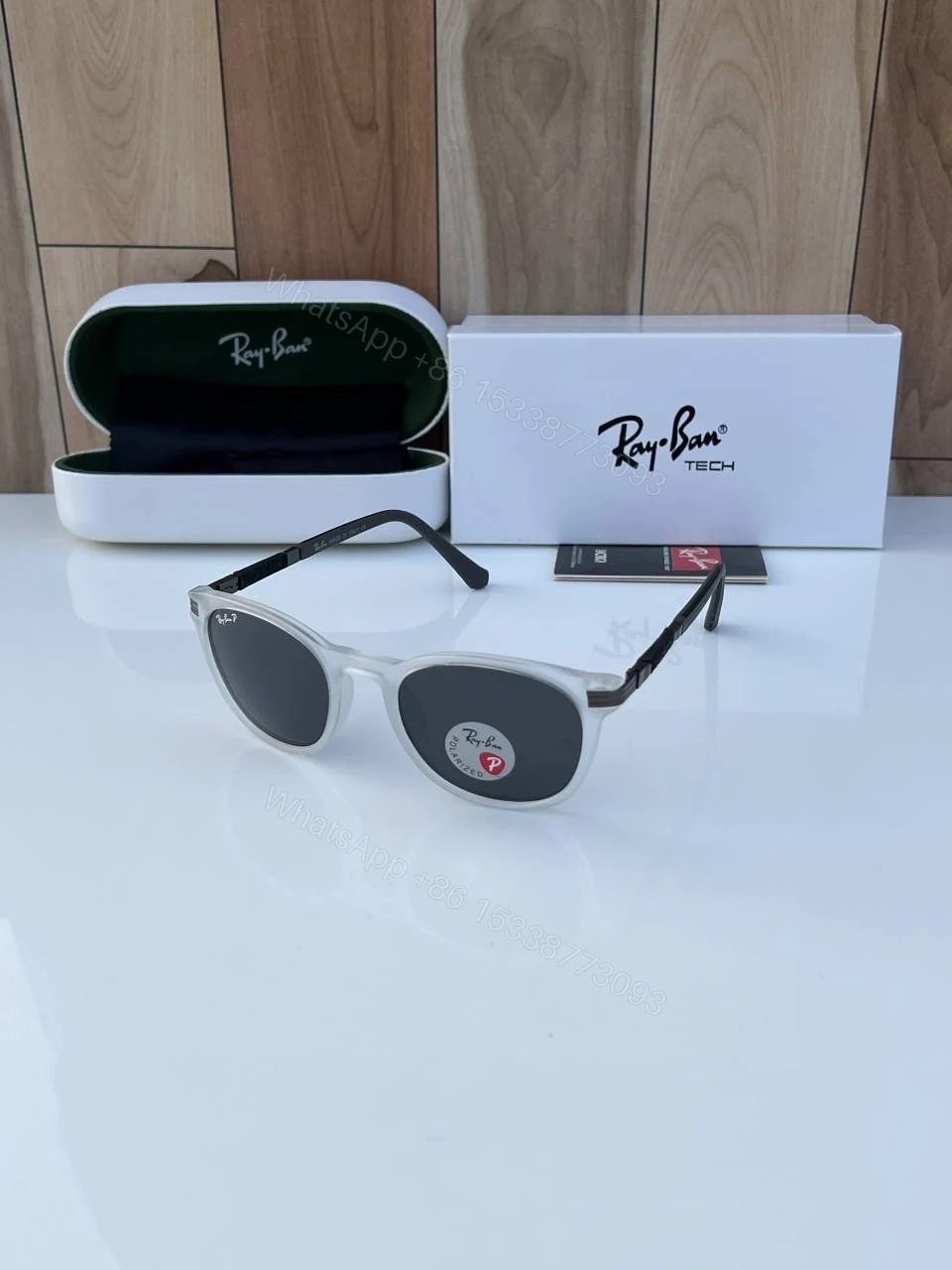 First Copy Rayban 91118 White Black Sunglasses — view 1