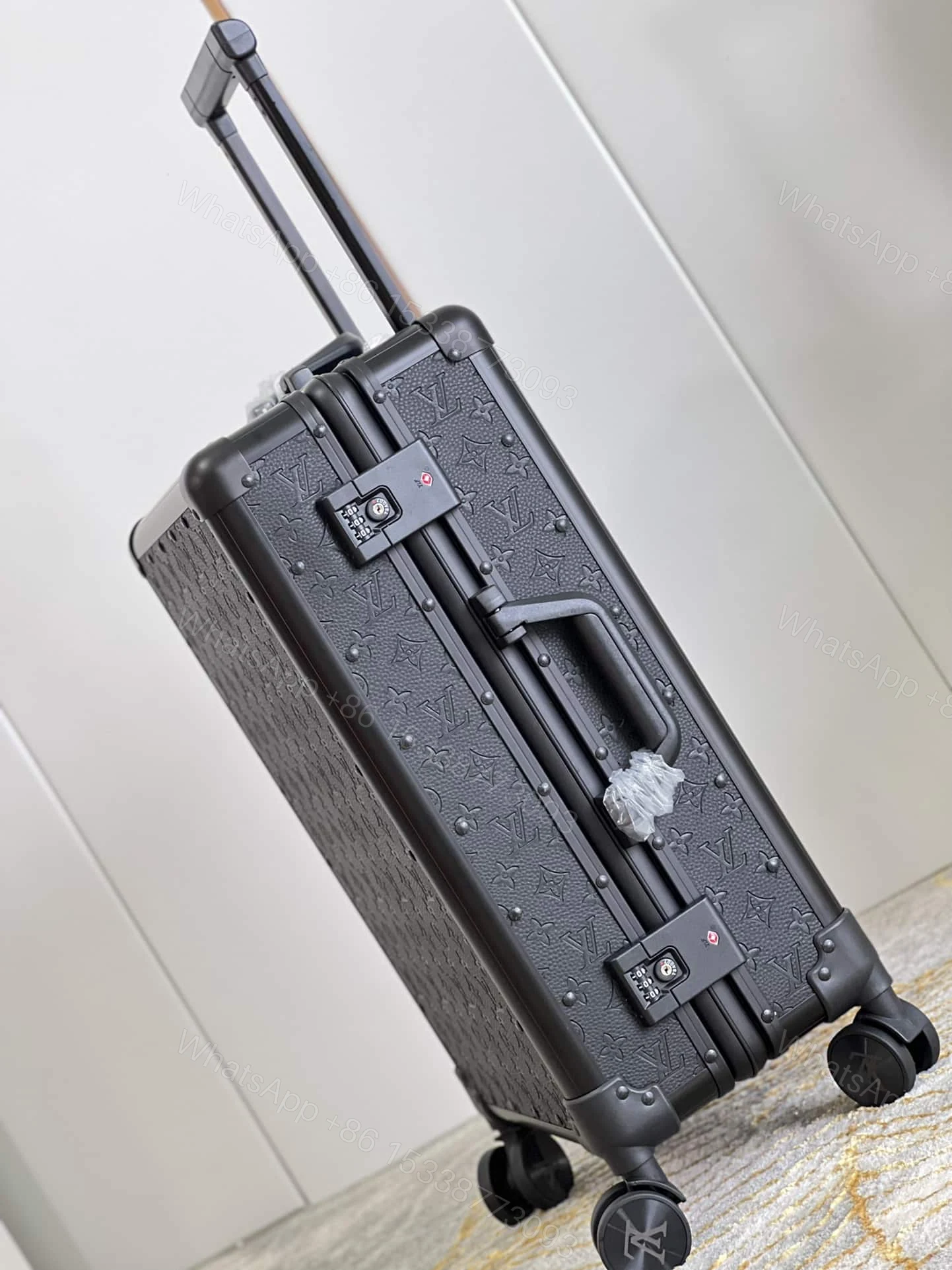 View 5 of Louis Vuitton Horizon Rolling Trunk Suitcase Monogram Eclipse Coated Canvas Black 55Cm