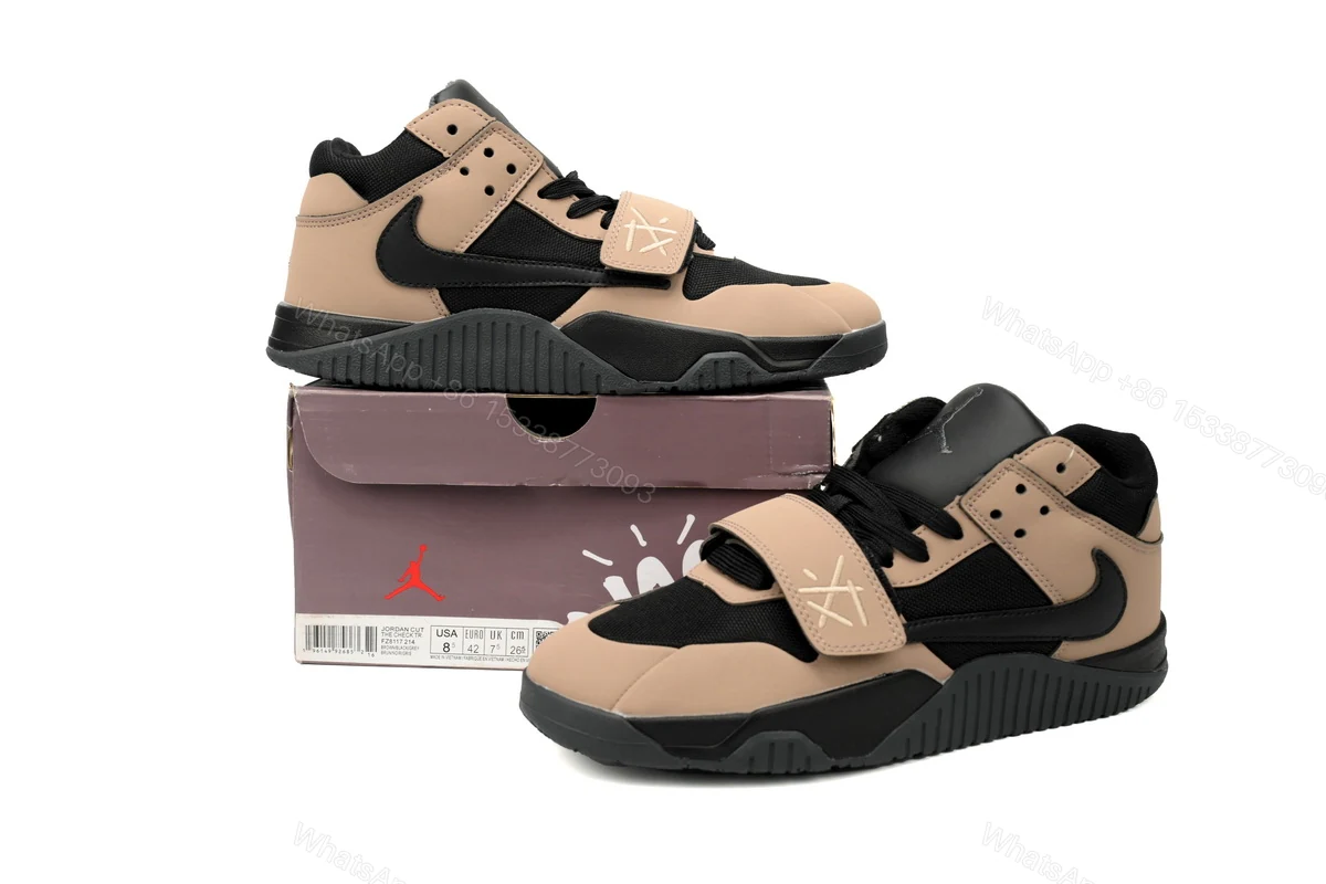 Travis Scott x Air Jordan Cut The Check Brown Black FZ8117-214 — view 2