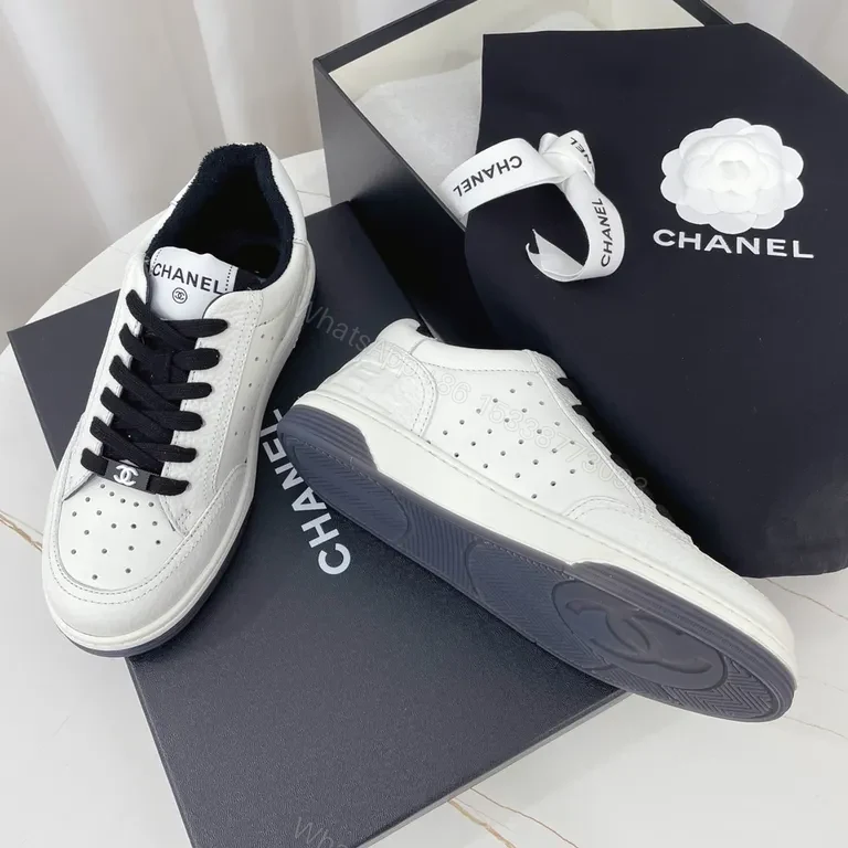 View 7 of White Leather Sneaker: Chanel-Inspired Luxury Comfort Sneakers