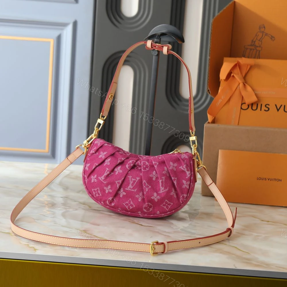 View 3 of Louis Vuitton Pochette Valley Bag Denim Pink 21Cm M28327