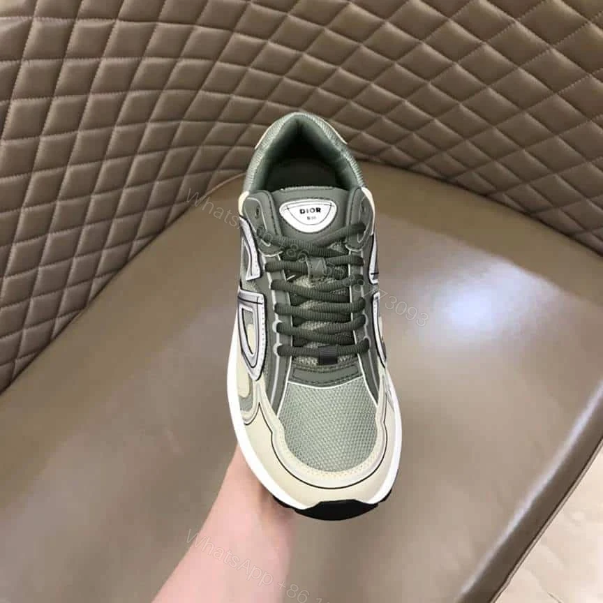 View 4 of DIOR B30 SNEAKERS OLIVE MESH AND CREAM TECHNICAL FABRIC – CD86