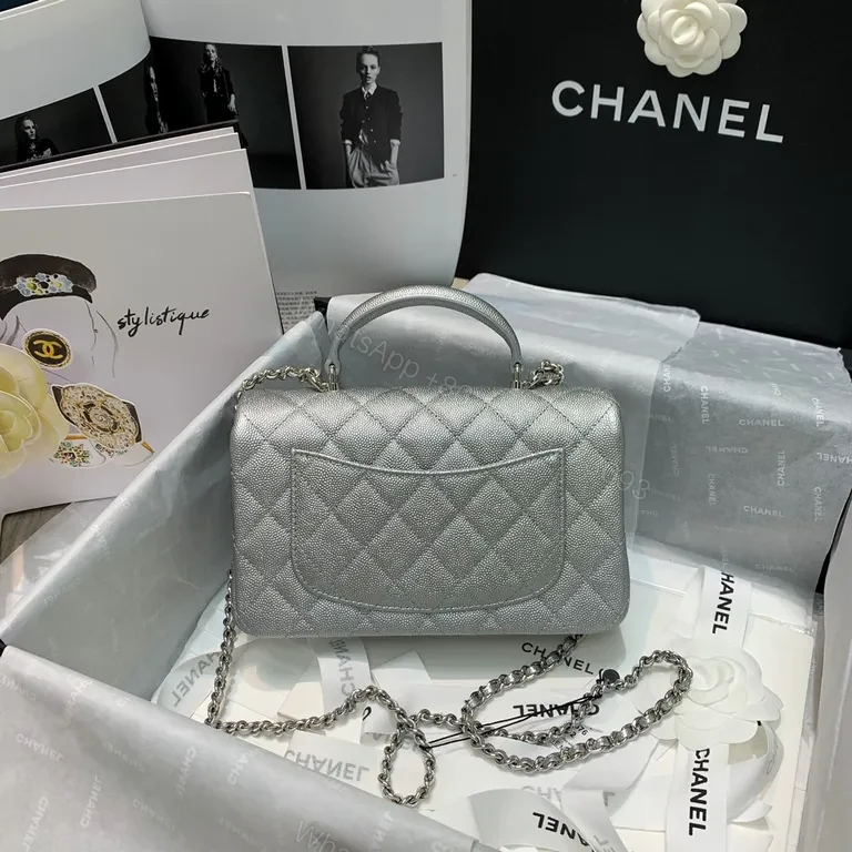 View 6 of Metallic Quilted Flap Bag â€” Modern Shine, Timeless Craft