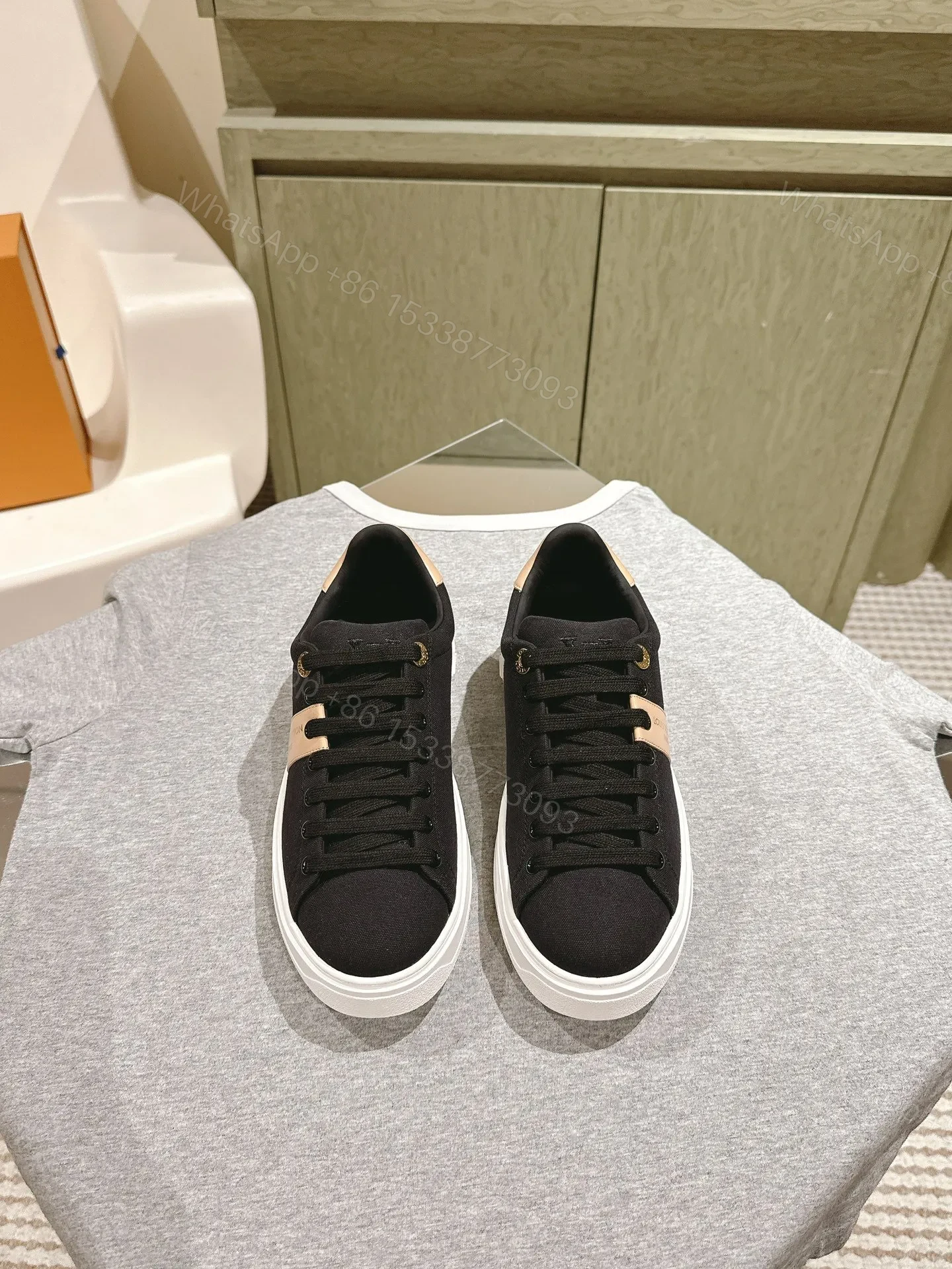 LV Women Black Canvas Sneakers — view 1
