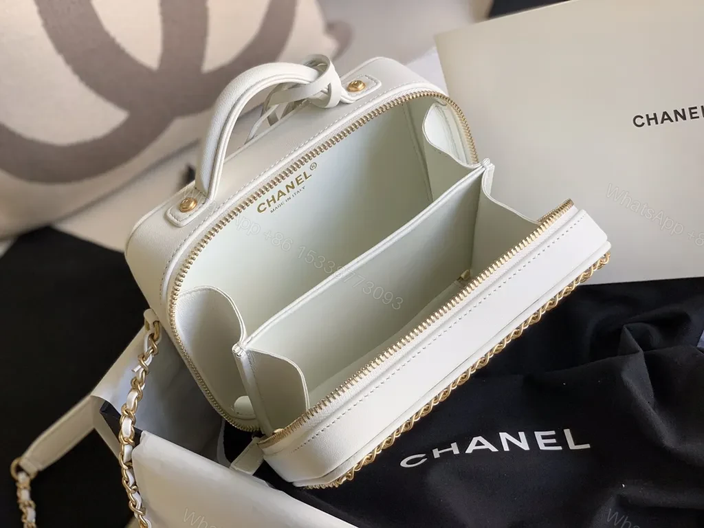 View 9 of Chanel-Style White Quilted Leather Crossbody: Timeless Luxury