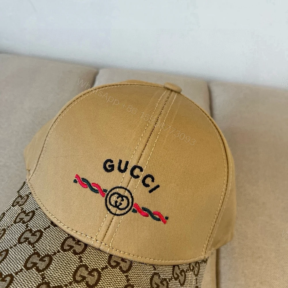 View 4 of Gucci Baseball Cap Web Stripe Brown