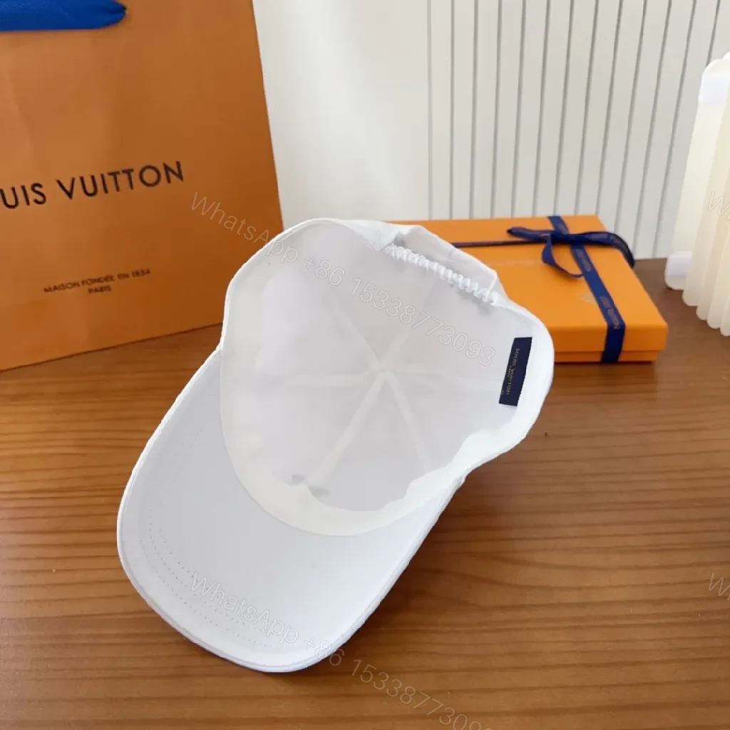 View 4 of White Cotton Cap | Minimalist Luxury Baseball Hat