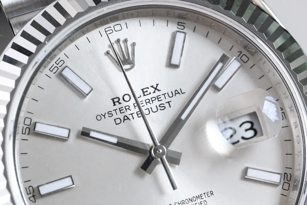 View 4 of Fake Rolex Datejust Silver Index Best Jubilee Bracelet 41MM 126334-0024