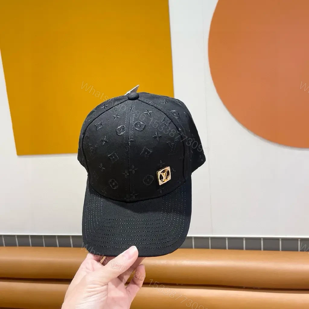 View 4 of Patterned Cap with Subtle Luxe Branding Cap - Textured Monogram, Gold Plaque