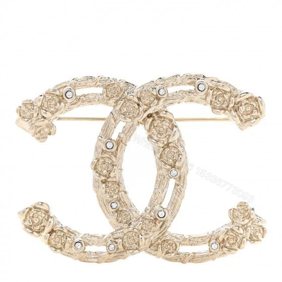 View 2 of Chanel Metal Camellia CC Brooch