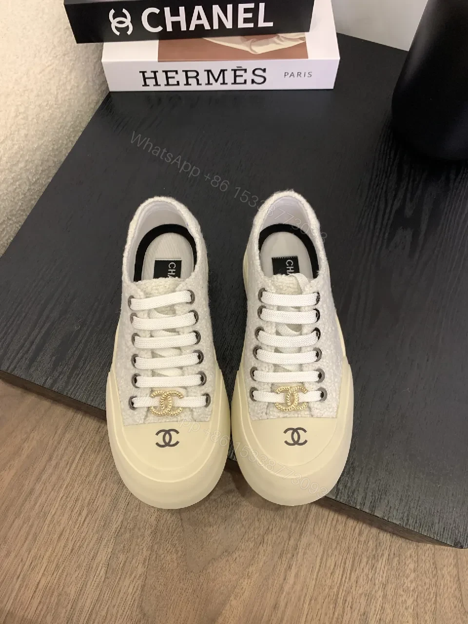 View 6 of Lux Knit High-Tops: Leather Trim, Luxe Emblem Sneaker