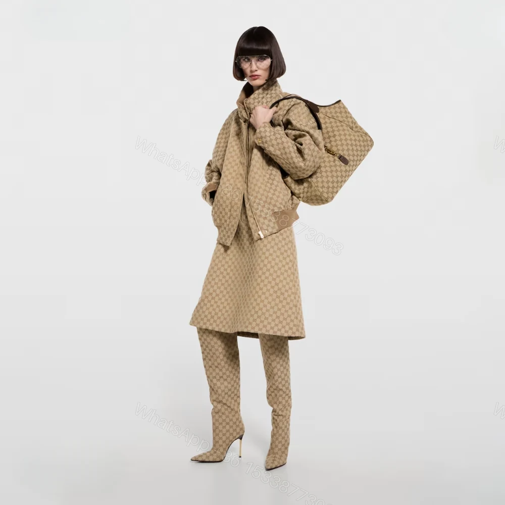 View 7 of Gucci Mercato Medium Tote Bag Sand And Brown GG Canvas 35cm