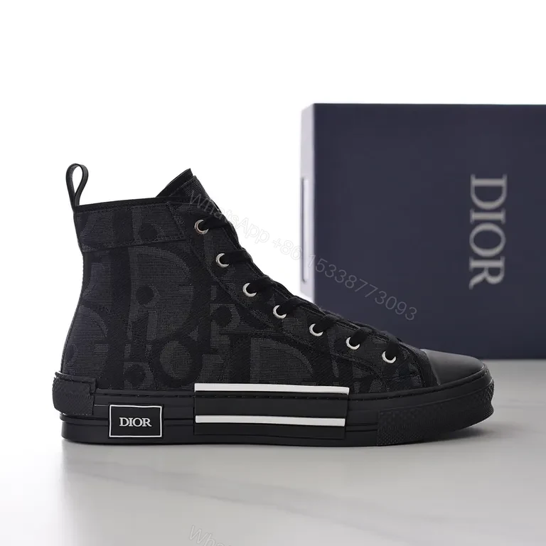 Black Monogram Dior High-Top Sneakers with Luxe Street Style — view 1