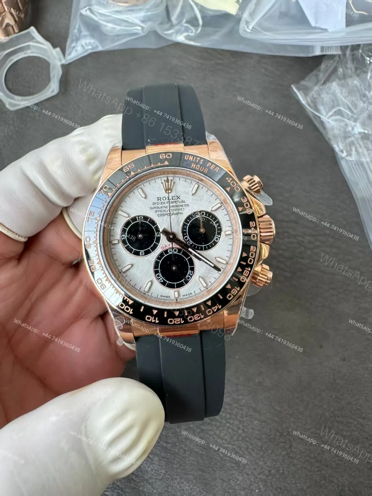 View 3 of Rolex Super Clone Daytona M126515LN-0008 Rose Gold Meteorite Dial 4131 Movement
