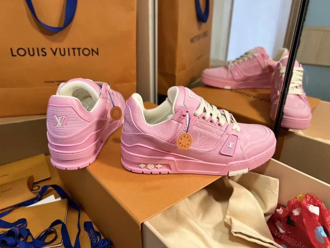 View 9 of Pink Suede-Textile Low-Top Sneakers with Luxe Accents