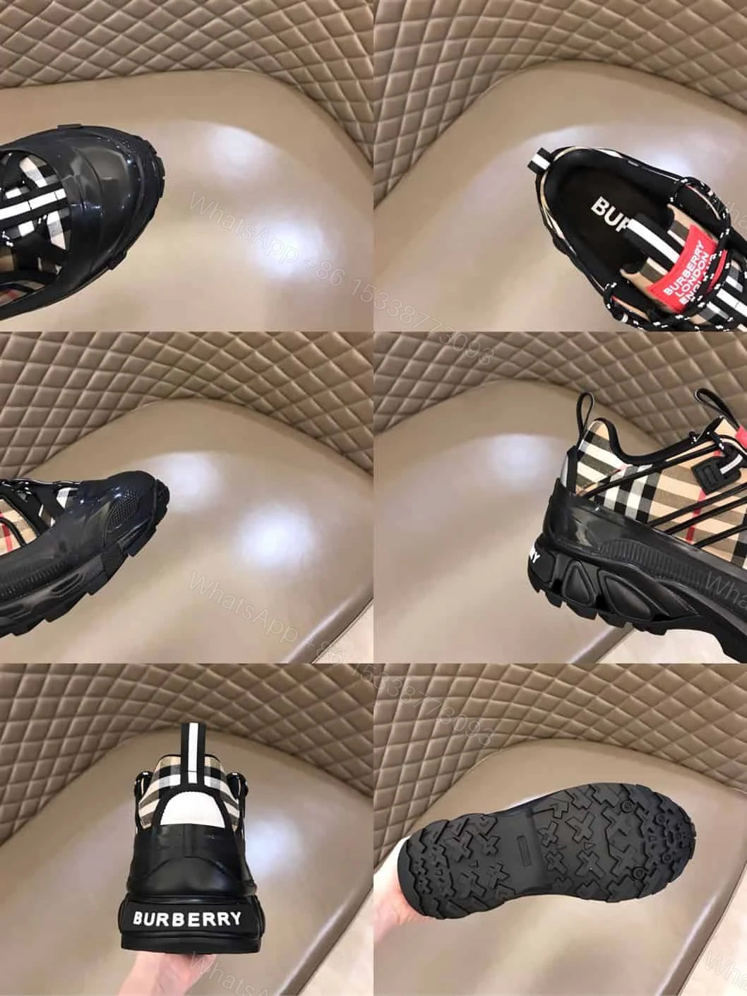 View 10 of BURBERRY VINTAGE CHECK COTTON AUTHUR SNEAKERS – BBR090